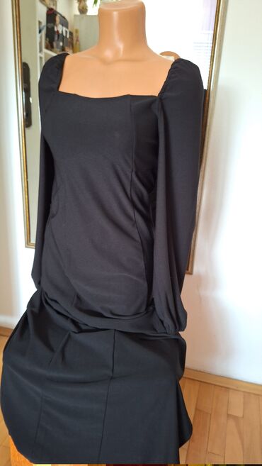 haljine s čipkom: Reserved M (EU 38), color - Black, Evening, Long sleeves