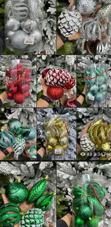 Ёлочные шары и украшения: Все виды елочных игрушек ✨🎄 Оптом и в розницу 🤗 Любые диаметры at lalafo.kg — 8 Ёлочные шары и украшения: Все виды елочных игрушек ✨🎄 Оптом и в розницу 🤗 Любые диаметры — 8