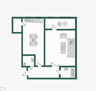 Продажа квартир: 1 комната, 53 м², Азия Молл Элитка, 10 этаж, ПСО (под самоотделку) — 4