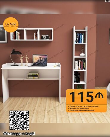 demir rewotka: Minimalist iş masası və divar rəfi dəsti - Model: LA MiNi (Laconic
