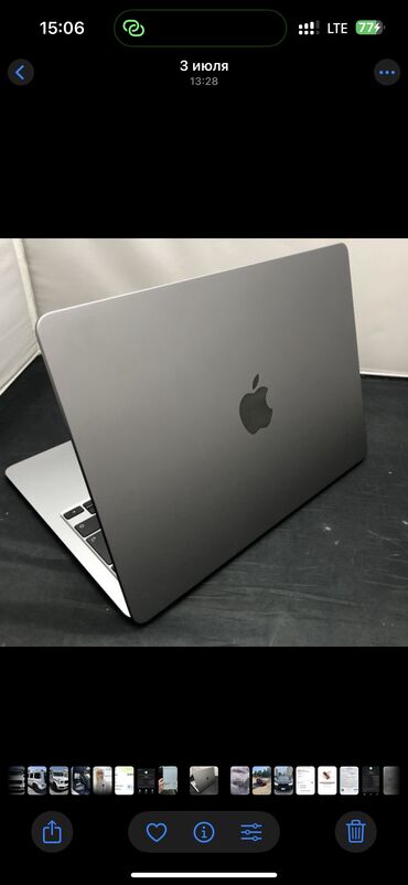 macbook air m2 2022 цена: Ноутбук, Apple, 8 ГБ ОЭТ, Apple M2, 13.5 ", Колдонулган