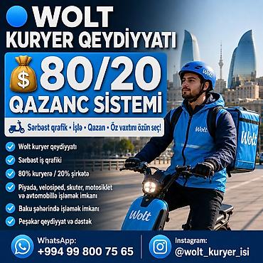 minivan taksi: Moto-kuryer tələb olunur, Gündəlik ödəniş, Təcrübəsiz — 1
