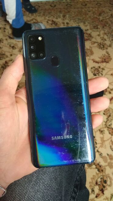 Samsung: Samsung Galaxy A21S, 64 ГБ, цвет - Синий, Отпечаток пальца, Две SIM карты, Face ID