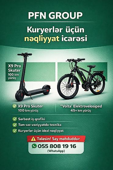 sukuter gence: PFN GROUP – Kuryerlər üçün nəqliyyat icarəsi Təklif olunan modellər — 1