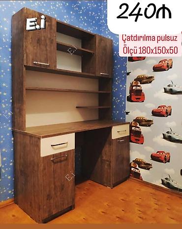 pulsuz uce: Uşaq/gənc otağı üçün çoxfunksiyalı iş masası və üst şkaf dəsti — 1