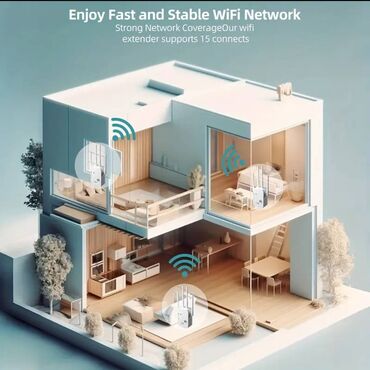 Modemlər və şəbəkə avadanlıqları: Wifi siqnal guclendiriciler OEKE firmasi 1200Mbps Dual Band Wi-Fi — 7