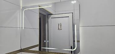 makiyaj guzgusu: Güzgü Divar üçün, Düzbucaqlı, Hamam üçün, Arxa işıqlı — 2