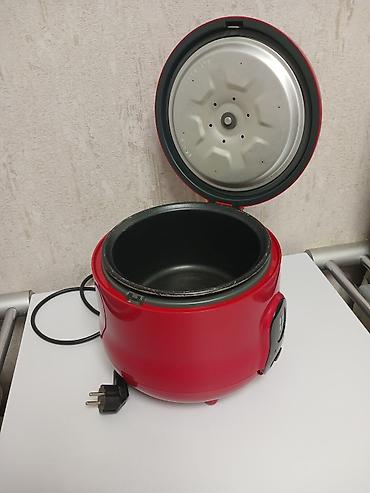 amg qazan: Qırmızı rəngli elektrikli düyübişirən (rice cooker), Linon markalı — 3