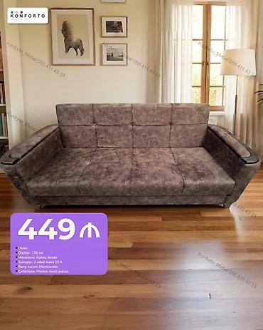 Divan – açılan, bazalı model - Ölçü: 235 sm - Mexanizm: açılan, altı