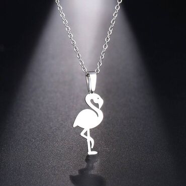 privezak srebrni zig srce vece: Lancic - Flamingos - 316L Predivna ogrlica koja nikada ne bledi i ne