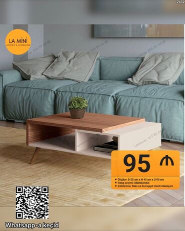 Divanlar: - Məhsul: Minimalist dizaynlı qonaq otağı sehpəsi - Ölçülər: Dərinlik