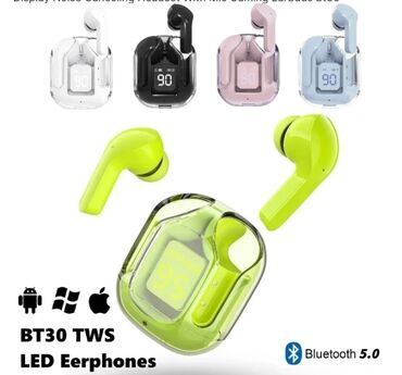ucuz nausnikler: BT30 kablosuz bluetooth kulaklık HiFi stereo kulaklıklar dijital ekran