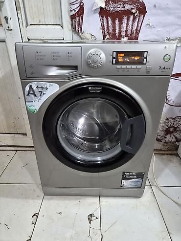 dikiş maşını: Paltaryuyan maşın Hotpoint Ariston, 7 kq, İşlənmiş, Avtomat, Qurutma var, Pulsuz çatdırılma, Ödənişli çatdırılma — 2