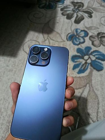 IPhone 15 Pro Max, Б/у, 256 ГБ, Синий, Чехол, 77 %