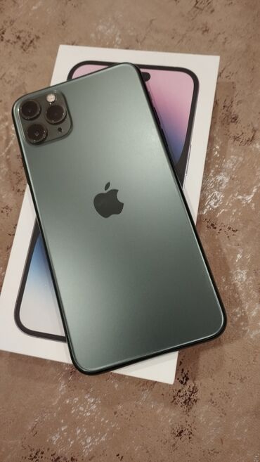 iphone x бишкек бу: IPhone 11 Pro Max, 256 ГБ, Matte Midnight Green, Коробка