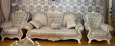 salon bas vanasi: Klassik üslubda yemək və qonaq otağı dəsti Tərkib: - Yemək masası + 6 — 6