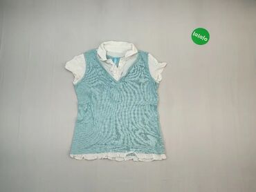 Koszule i bluzki: Bluzka, M (EU 38), wzór - Jednolity kolor, kolor - Turkusowy