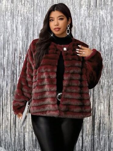 Krzneni kaputi: Veštačko krzno, bоја - Bordo — 1