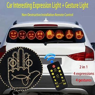 mopar akumulatori: LED emotikon/gest ruk svetlo za zadnje staklo automobila – 2 u 1 - — 2