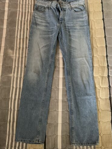 мужские джинсы с высокой талией: Джинсы S (EU 36), цвет - Синий