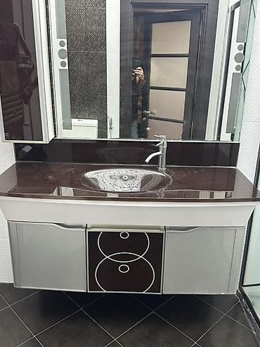 hamam kranti: Vanna otağı üçün asma dolablı əl-üz yuma mebeli - Üst hissə: tünd — 1