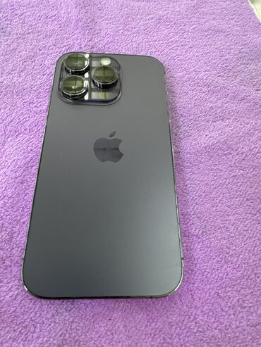 сотовый телефон айфон: IPhone 14 Pro, Новый, 256 ГБ, Deep Purple, Зарядное устройство, Защитное стекло, Кабель, 100 %