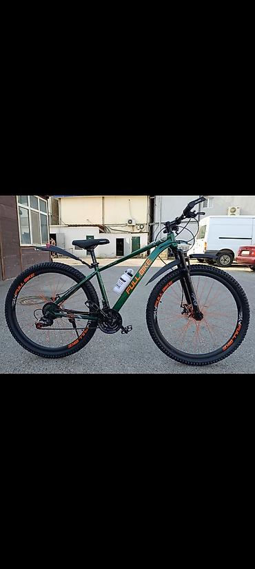 strim velosiped 29: Dağ velosipedi – FULL BIKE - Rəng: tünd yaşıl, narıncı detallarla - — 1