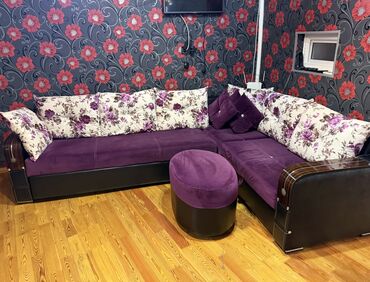 Künc divan, İşlənmiş, Açılan, Bazalı, Vеlur parça, Çatdırılma yoxdur