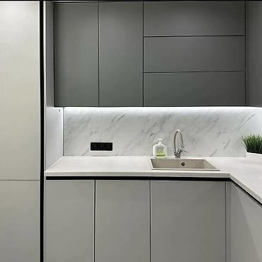 silver kitchen: Кухонный гарнитур, Новый, цвет - Серый — 4