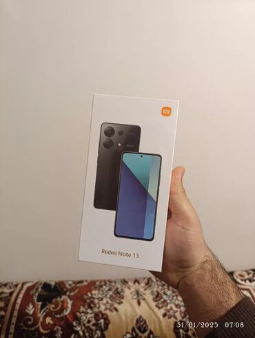 Xiaomi: Xiaomi Redmi Note 13, 256 GB, rəng - Qara, 
 Zəmanət, Sensor, Barmaq izi