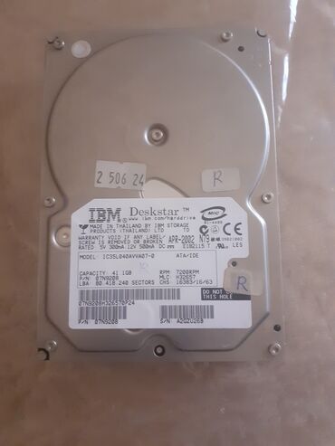 hard disk: Sərt disk (HDD) < 120 GB, 7200 RPM, 3.5", Yeni