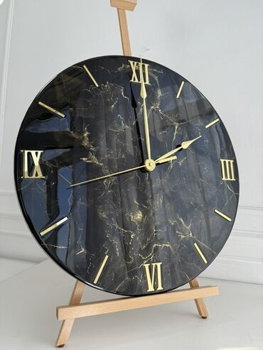Часы для дома: Настенные часы ручной работы на заказ в стиле «черный мрамор» с — 2