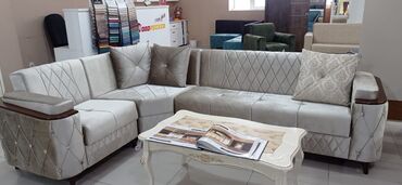 Divan və kreslo dəstləri: Künc divan, Pufik, Bazasız, Açılmayan — 16