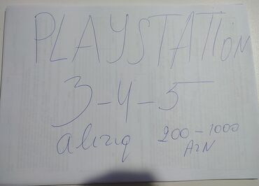 playstatin 4: Playstation 3/4/5 yuksek qiymetle aliriq
Playstation aliram