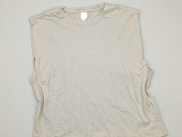 t shirty beżowe damskie: T-shirt, H&M, L, stan - Dobry