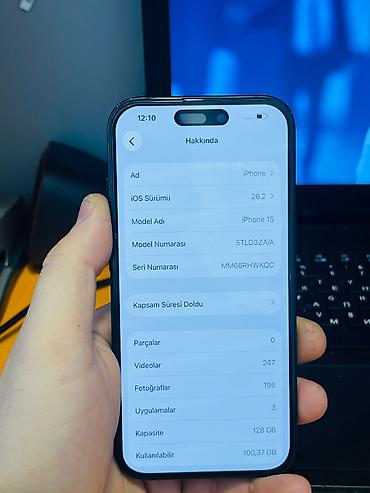 iphone 15 satilir: IPhone 15, 128 GB, Black Titanium, Face ID — 2