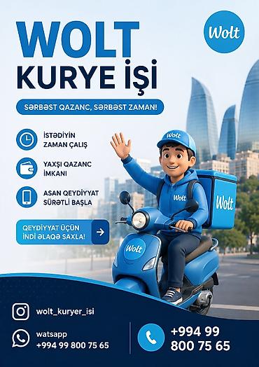 uber gence: Moto-kuryer tələb olunur, Gündəlik ödəniş, Təcrübəsiz — 1