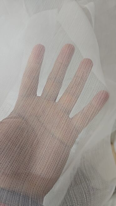 Pərdə və tüllər: Ağ rəngli tül pərdə parçası - Material: nazik, yüngül, şəffaf tül — 7