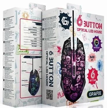 Kompjuterski miševi: Grafix 6-Button Optical LED miš - Optički žičani miš sa 6 na lalafo.rs — 1 Kompjuterski miševi: Grafix 6-Button Optical LED miš - Optički žičani miš sa 6 — 1