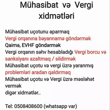 İş axtarıram (rezümelər): Mühasib. 6 ildən artıq təcrübə