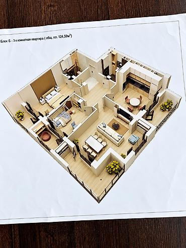 абая 40: 3 комнаты, 124 м², Элитка, 8 этаж — 2