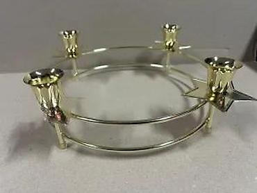 Sveće i svećnjaci: TCM svečani svećnjak/venac za advent – mesing, Ø oko 24 cm - Okrugli — 15