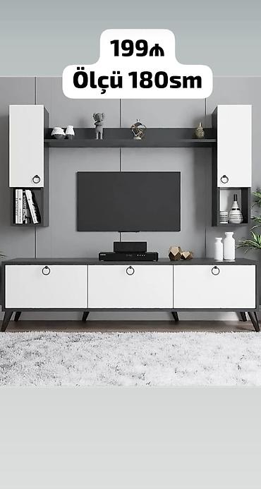 TV stendi və divar üstü rəf dəsti - Ölçü: 180 sm (şəkildə qeyd lalafo.az -da TV stendi və divar üstü rəf dəsti - Ölçü: 180 sm (şəkildə qeyd