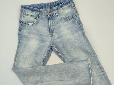 ocieplane spodnie dla dzieci: Spodnie jeansowe, 12 lat, 146/152, stan - Dobry