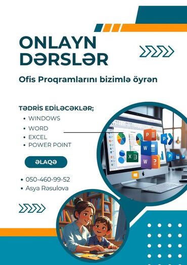 Kompüter kursları: Kompüter kursu: Microsoft Windows, Microsoft Office, Onlayn
