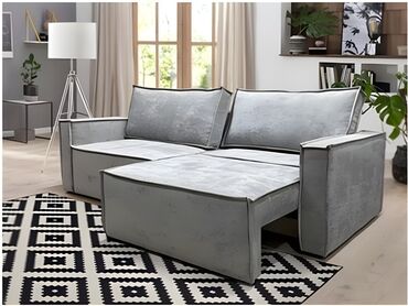 мягкая мебель угловая: Диван-кровать, цвет - Серый, Новый
