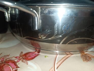 Tava-qazan dəstləri: Qazan, rəng - Boz, Paslanmayan polad — 2