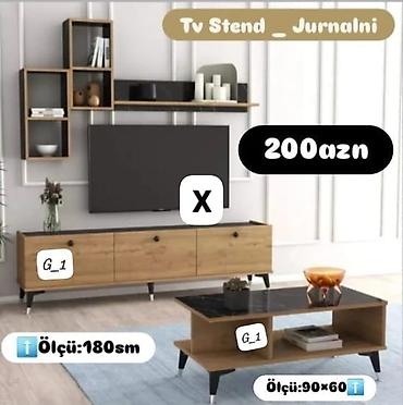 termolar: Tv stend və jurnalni dəsti - Üst divar modulu: açıq rəf və kubik — 1