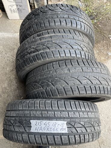 Шины: Шины 215 / 45 / R 18, Зима, Б/у, Комплект, Легковые, Корея, Hankook