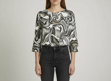 bluzki z długim rękawem plus size: Women's blouse, size M